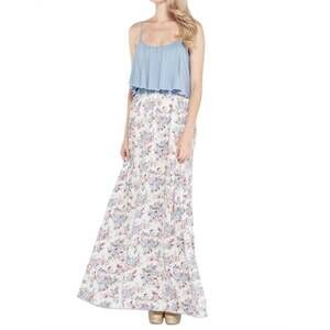 NEW WING floral tank maxi dress in paradise blue